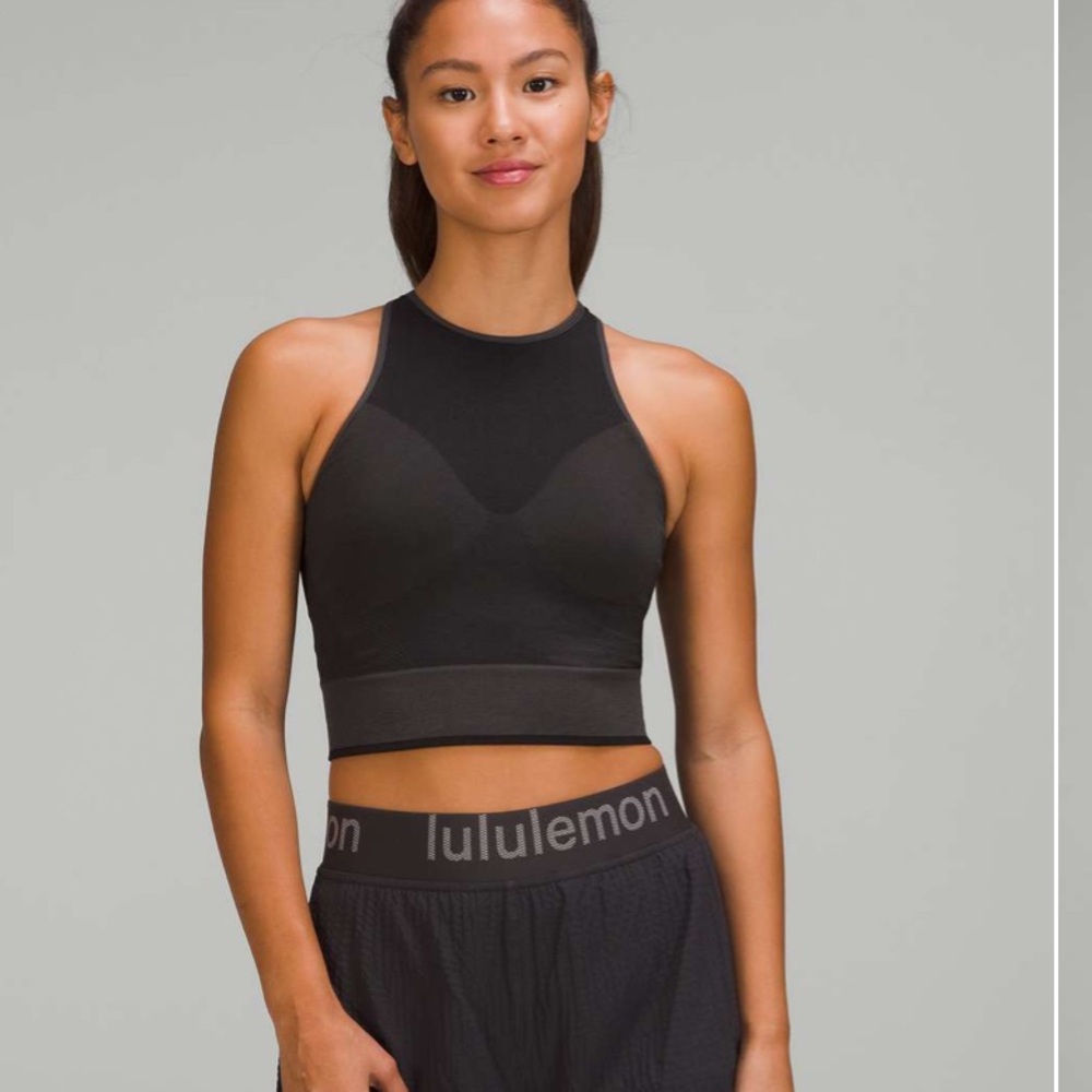 Lululemon Seamless Mesh Supportive Training Tank Top. Graphite Grey. Size 4
